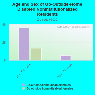 Age and Sex of Go-Outside-Home Disabled Noninstitutionalized Residents