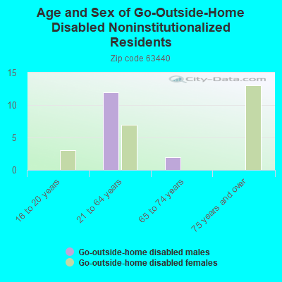 Age and Sex of Go-Outside-Home Disabled Noninstitutionalized Residents