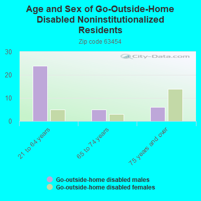 Age and Sex of Go-Outside-Home Disabled Noninstitutionalized Residents