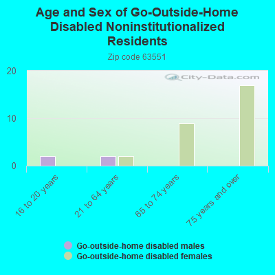 Age and Sex of Go-Outside-Home Disabled Noninstitutionalized Residents