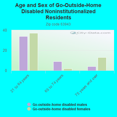 Age and Sex of Go-Outside-Home Disabled Noninstitutionalized Residents