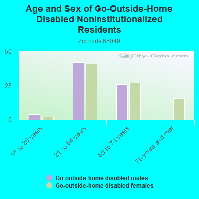 Age and Sex of Go-Outside-Home Disabled Noninstitutionalized Residents