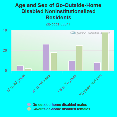 Age and Sex of Go-Outside-Home Disabled Noninstitutionalized Residents