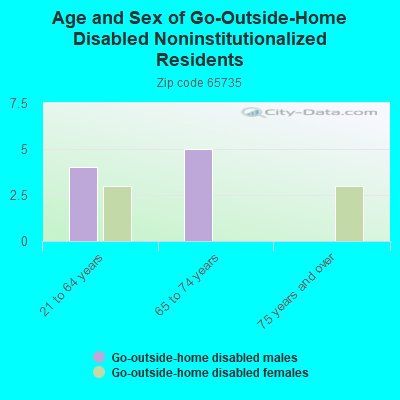 Age and Sex of Go-Outside-Home Disabled Noninstitutionalized Residents