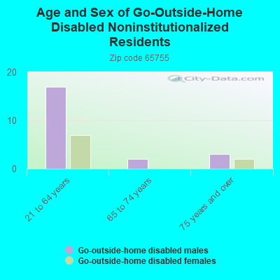 Age and Sex of Go-Outside-Home Disabled Noninstitutionalized Residents