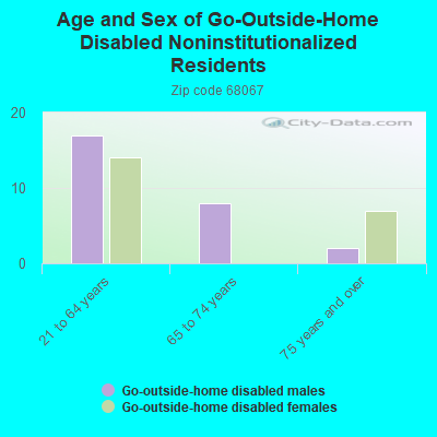 Age and Sex of Go-Outside-Home Disabled Noninstitutionalized Residents