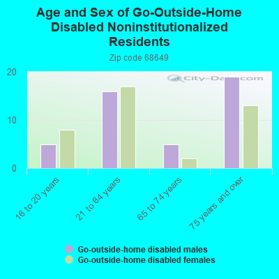 Age and Sex of Go-Outside-Home Disabled Noninstitutionalized Residents