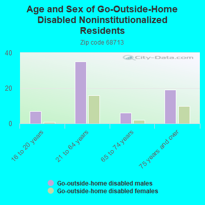 Age and Sex of Go-Outside-Home Disabled Noninstitutionalized Residents