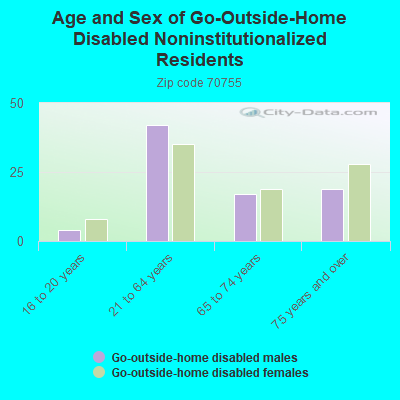 Age and Sex of Go-Outside-Home Disabled Noninstitutionalized Residents