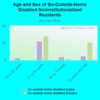 Age and Sex of Go-Outside-Home Disabled Noninstitutionalized Residents