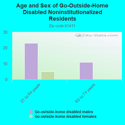 Age and Sex of Go-Outside-Home Disabled Noninstitutionalized Residents