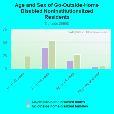 Age and Sex of Go-Outside-Home Disabled Noninstitutionalized Residents