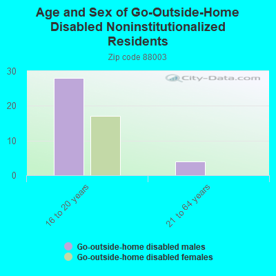 Age and Sex of Go-Outside-Home Disabled Noninstitutionalized Residents