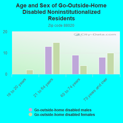 Age and Sex of Go-Outside-Home Disabled Noninstitutionalized Residents