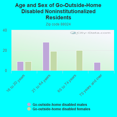 Age and Sex of Go-Outside-Home Disabled Noninstitutionalized Residents