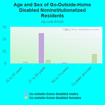 Age and Sex of Go-Outside-Home Disabled Noninstitutionalized Residents