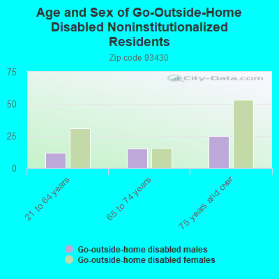 Age and Sex of Go-Outside-Home Disabled Noninstitutionalized Residents