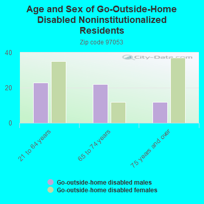 Age and Sex of Go-Outside-Home Disabled Noninstitutionalized Residents