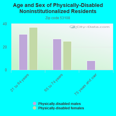 Age and Sex of Physically-Disabled Noninstitutionalized Residents