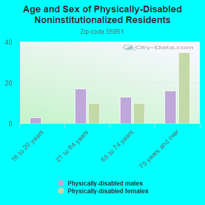 Age and Sex of Physically-Disabled Noninstitutionalized Residents