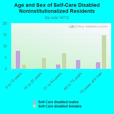 Age and Sex of Self-Care Disabled Noninstitutionalized Residents