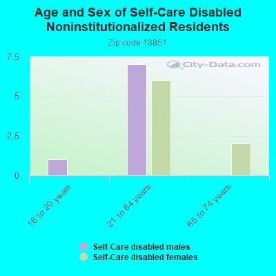 Age and Sex of Self-Care Disabled Noninstitutionalized Residents