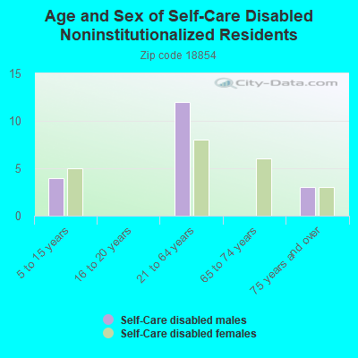 Age and Sex of Self-Care Disabled Noninstitutionalized Residents