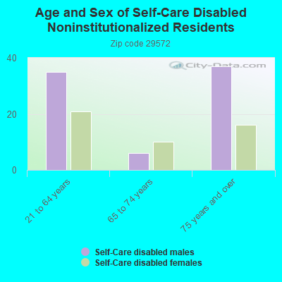 Age and Sex of Self-Care Disabled Noninstitutionalized Residents