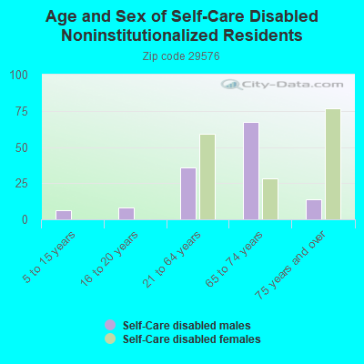 Age and Sex of Self-Care Disabled Noninstitutionalized Residents