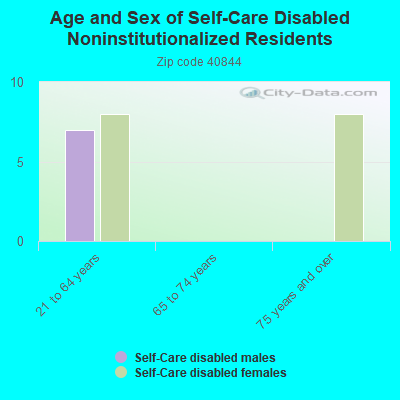 Age and Sex of Self-Care Disabled Noninstitutionalized Residents