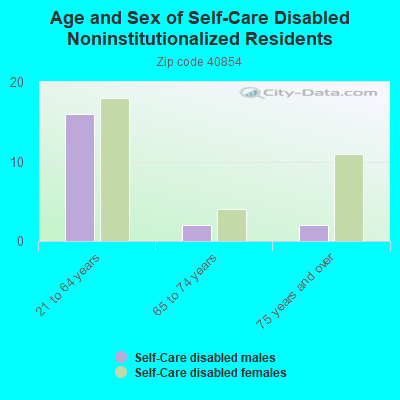 Age and Sex of Self-Care Disabled Noninstitutionalized Residents