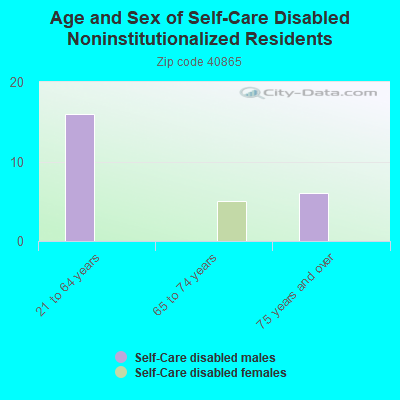 Age and Sex of Self-Care Disabled Noninstitutionalized Residents