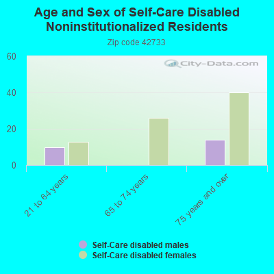 Age and Sex of Self-Care Disabled Noninstitutionalized Residents