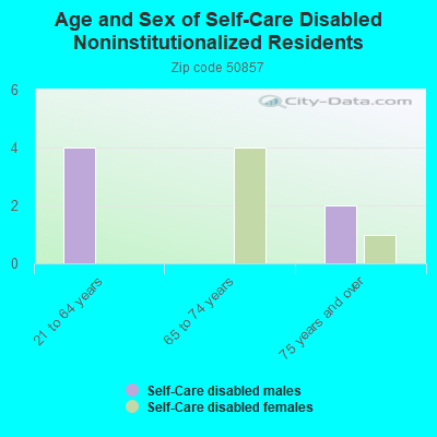 Age and Sex of Self-Care Disabled Noninstitutionalized Residents