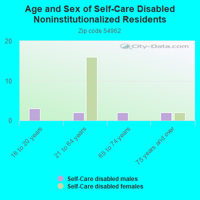 Age and Sex of Self-Care Disabled Noninstitutionalized Residents