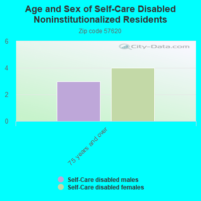 Age and Sex of Self-Care Disabled Noninstitutionalized Residents