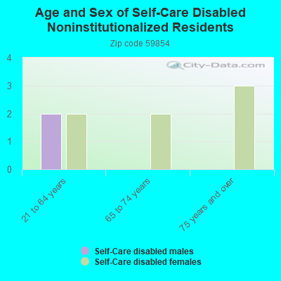 Age and Sex of Self-Care Disabled Noninstitutionalized Residents