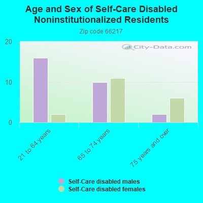 Age and Sex of Self-Care Disabled Noninstitutionalized Residents