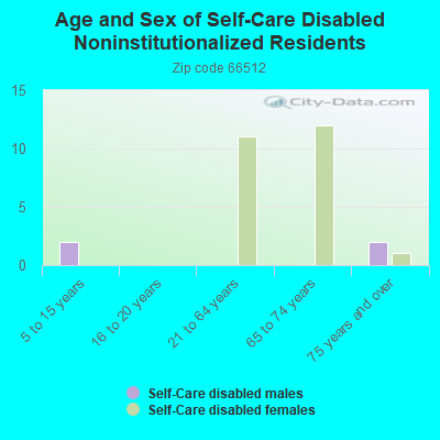 Age and Sex of Self-Care Disabled Noninstitutionalized Residents