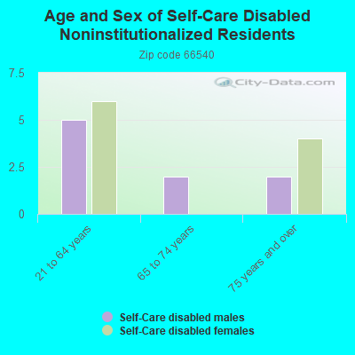 Age and Sex of Self-Care Disabled Noninstitutionalized Residents