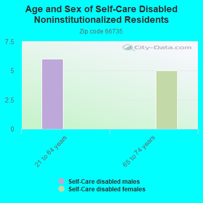 Age and Sex of Self-Care Disabled Noninstitutionalized Residents