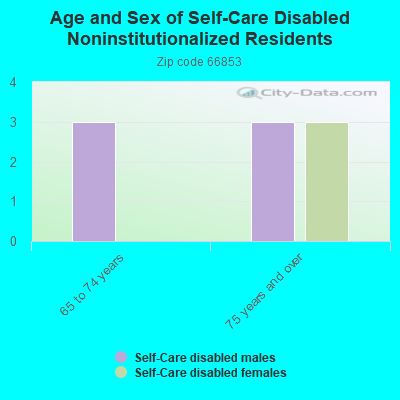 Age and Sex of Self-Care Disabled Noninstitutionalized Residents