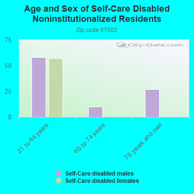 Age and Sex of Self-Care Disabled Noninstitutionalized Residents