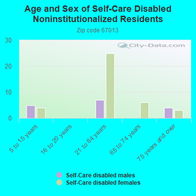 Age and Sex of Self-Care Disabled Noninstitutionalized Residents