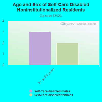 Age and Sex of Self-Care Disabled Noninstitutionalized Residents