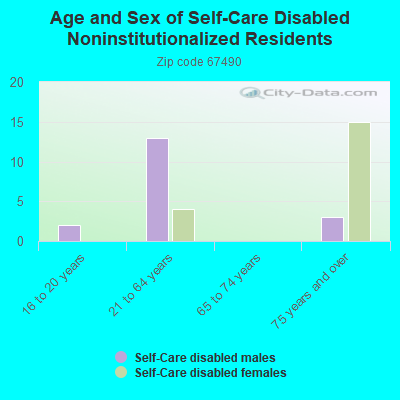 Age and Sex of Self-Care Disabled Noninstitutionalized Residents