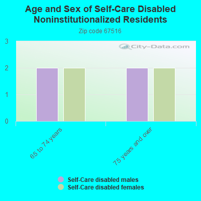 Age and Sex of Self-Care Disabled Noninstitutionalized Residents