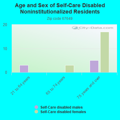 Age and Sex of Self-Care Disabled Noninstitutionalized Residents