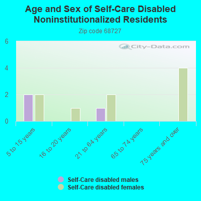 Age and Sex of Self-Care Disabled Noninstitutionalized Residents