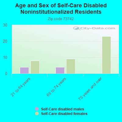 Age and Sex of Self-Care Disabled Noninstitutionalized Residents